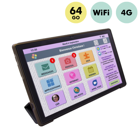 FACILOTAB - Tablette Senior - Simple et Intuitive, Idéal pour Personne Âgée - Grand Ecran Tactile Adapté