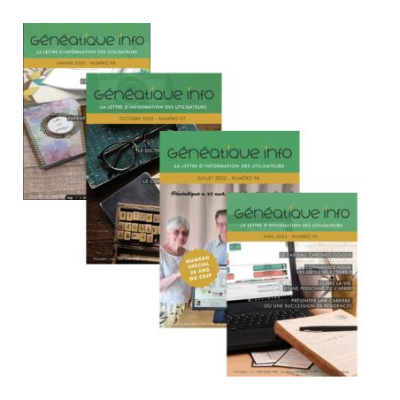 Lot de 4 Généatique Info par courrier (95 à 98)