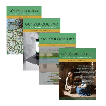 Lot de 4 Généatique Info par courrier (99 à 102)