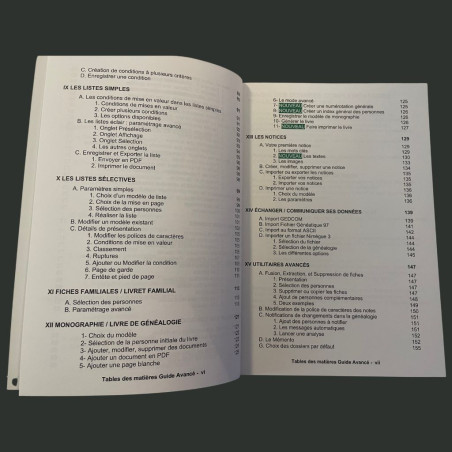 Extrait de la table des matières