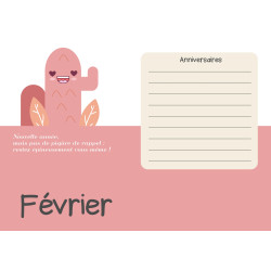 exemple de page du calendrier mural