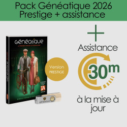 Généatique 2026 Prestige en coffret + 30 mn d'assistance + Guide Essentiel + 1 mois Integral