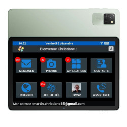 Facilotab Classic - WiFi - 128Go - Android 15 - Tablette simplifiée pour Seniors