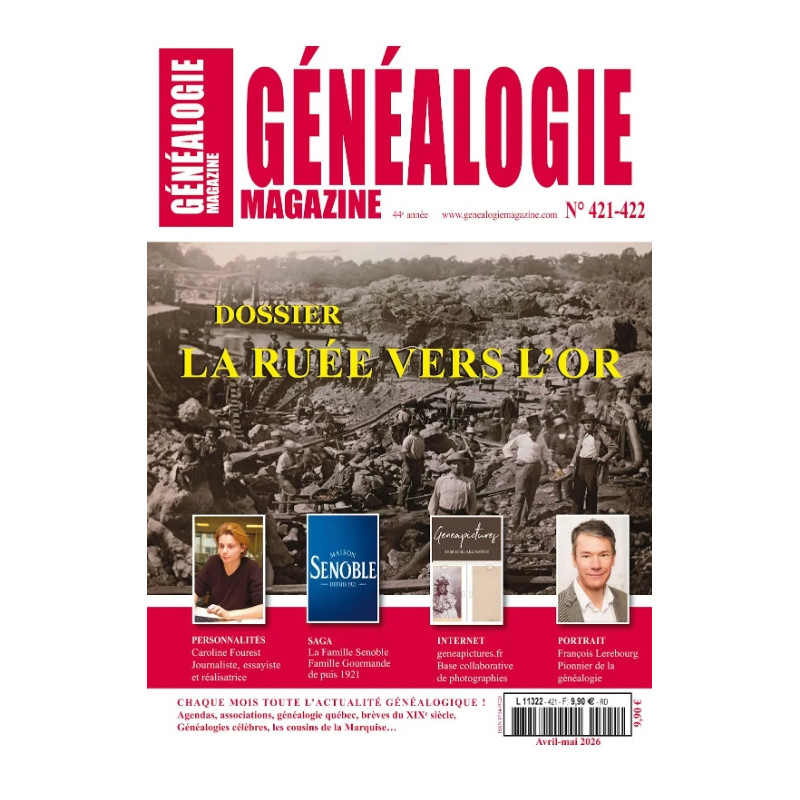 Abonnement d'1 an à Généalogie Magazine par courrier