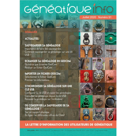 Généatique Info n° 91 par courrier - Ancien numéro - Juillet 2020