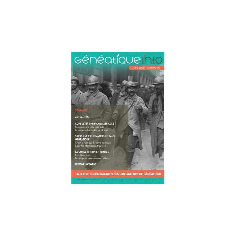 Généatique Info n° 90 par courrier - Ancien numéro - Avril 2020