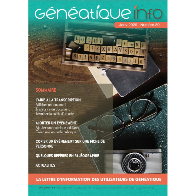 Généatique Info n° 89 en téléchargement - Ancien numéro - Janvier 2020