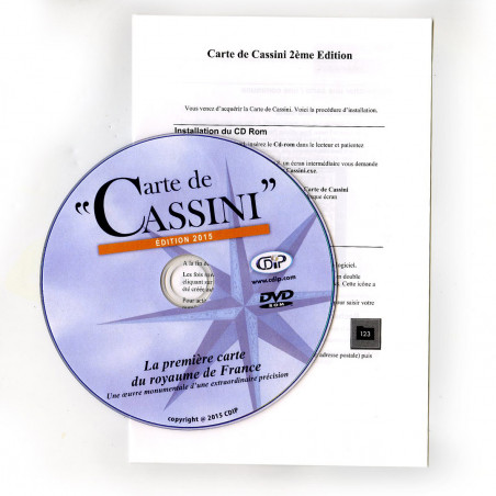 DVD de sauvegarde Cartes de Cassini et notice papier