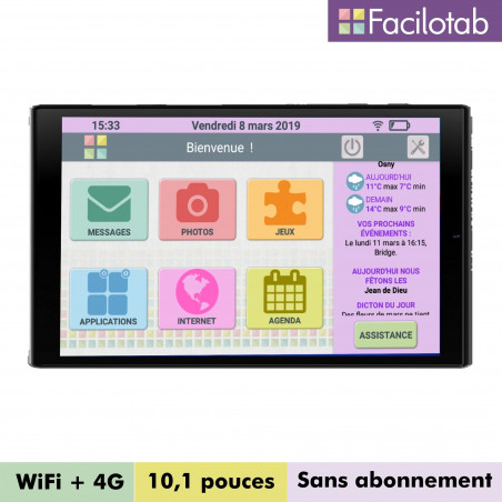 Facilotab L Rubis - WiFi/4G - 64 Go - Android 11 - Reconditionnée - Comme Neuve