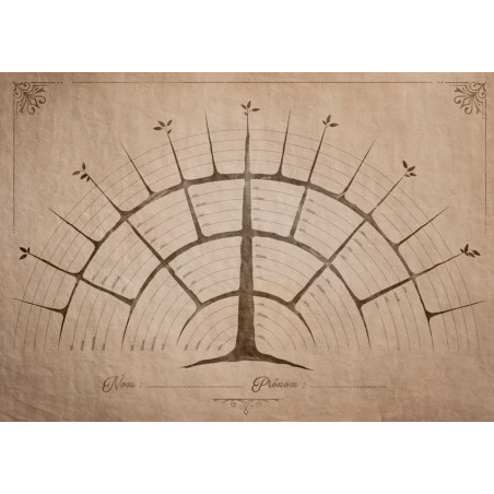 Arbre généalogique à imprimer « circulaire sépia »