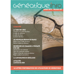 Généatique Info n° 87 en téléchargement - Ancien numéro - Juillet 2019