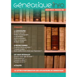 Généatique Info n° 86 en téléchargement - Ancien numéro - Avril 2019