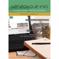 Généatique Info n° 95 en téléchargement - Ancien numéro - Avril 2022