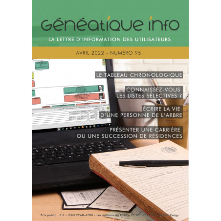 Généatique Info n° 95 en téléchargement - Ancien numéro - Avril 2022