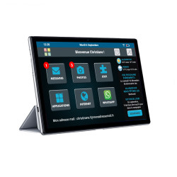 Facilotab L Rubis - WiFi/4G - 64 Go - Android 11 - Etui - Tablette simplifiée pour Seniors - Occasion - Très bon état