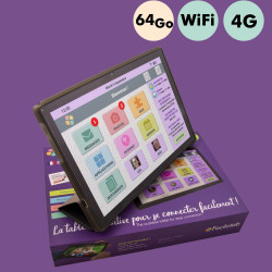 Facilotab L Rubis - WiFi/4G - 64 Go - Android 11 - Etui - Tablette simplifiée pour Seniors - Occasion - Très bon état