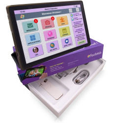 Facilotab L Rubis - WiFi/4G - 64 Go - Android 11 - Etui - Tablette simplifiée pour Seniors - Occasion - Très bon état