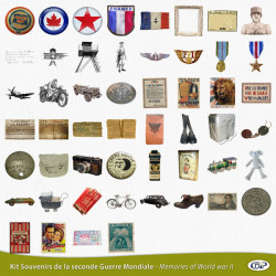 Pack d'illustrations « Souvenirs de la Seconde Guerre Mondiale » en téléchargement
