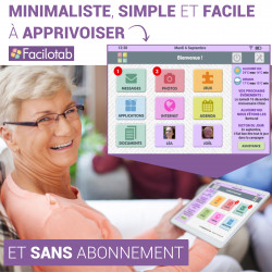 FACILOTAB - Tablette Senior - Simple Intuitive et sans Abonnement - Cadeau idéal pour Personne Agée - Modèle 2023 10,1p WiFi 4G