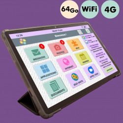 FACILOTAB - Tablette Senior - Simple Intuitive et sans Abonnement - Cadeau idéal pour Personne Agée - Modèle 2023 10,1p WiFi 4G