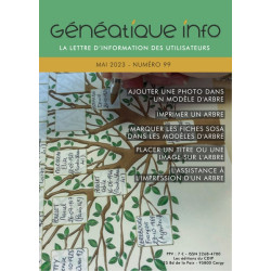 Généatique Info n° 99 en téléchargement - Ancien numéro - Avril-Mai 2023