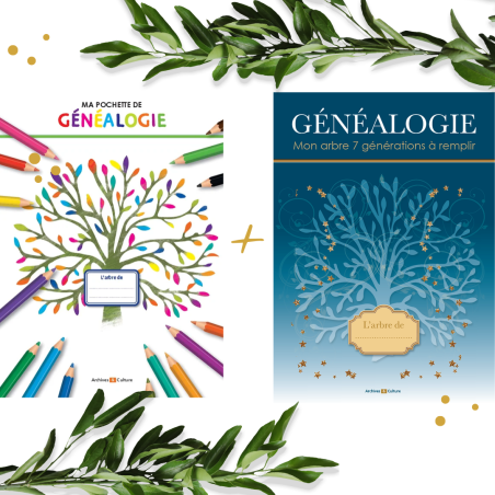 Pack Ma pochette de généalogie + Mon arbre généalogique relié