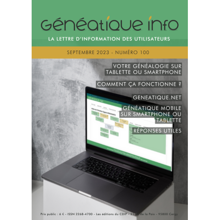Généatique Info n° 100 par courrier -  Juillet-Septembre 2023