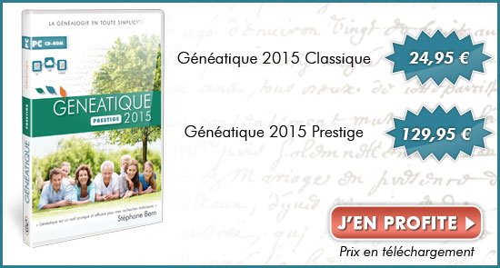 Notre offre pour Généatique ! Classique : 24,95 Eur | Prestige : 129,95 Eur