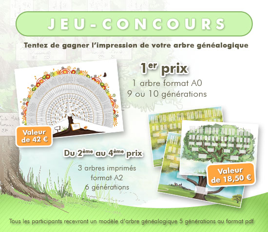 Jeu-concours ! Tentez de gagner l'impression de votre arbre généalogique