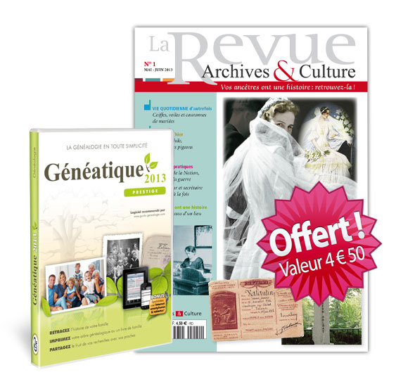 Le numéro 1 de la revue Archives et Culture offert avec Généatique