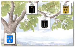 Les blasons dans l'arbre généalogique