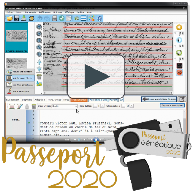 Passeport Généatique 2020 sur clé USB