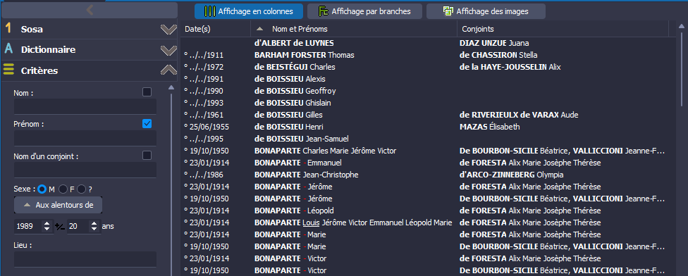 recherche de personne