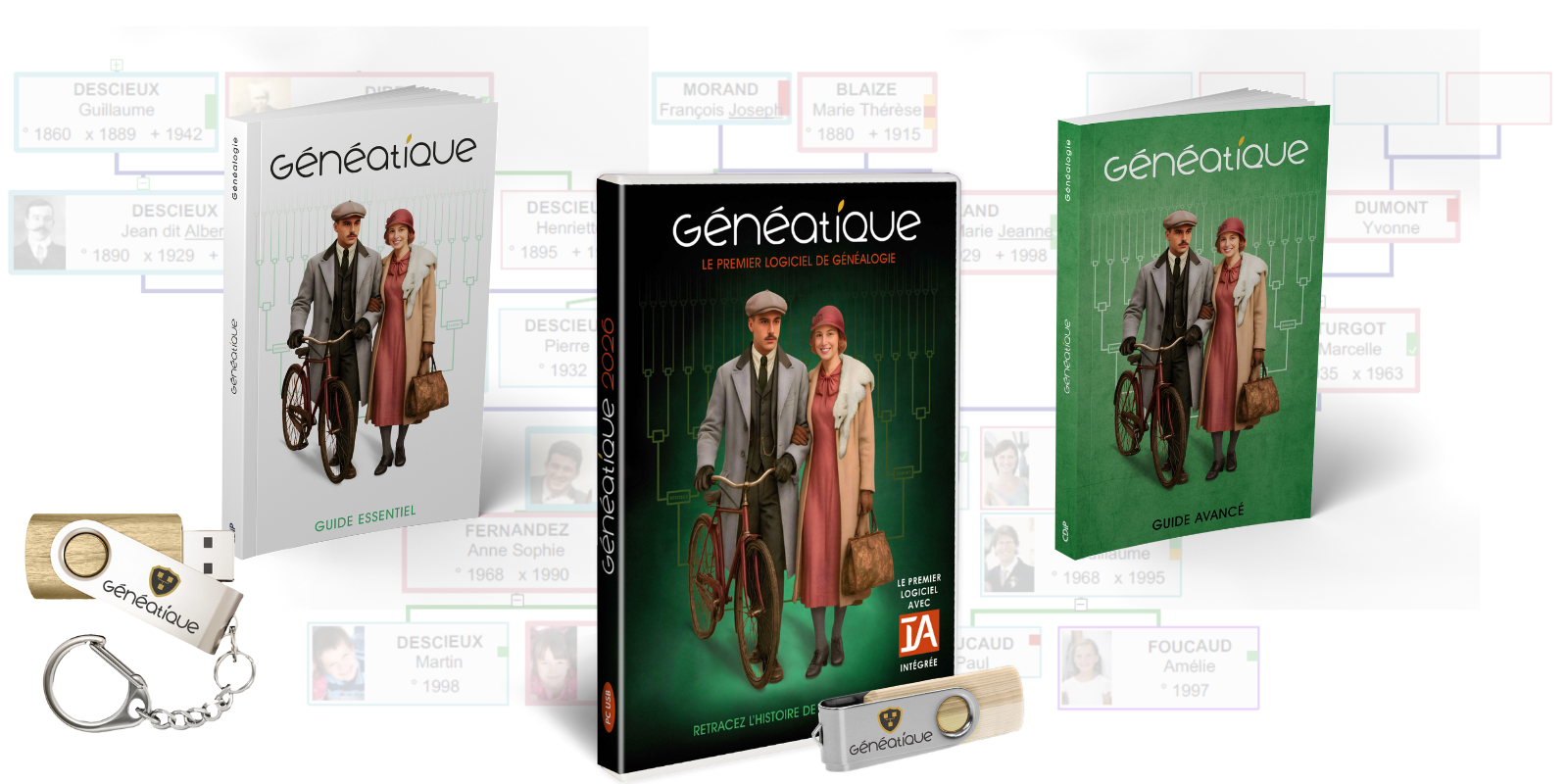 produits Généatique 2026 guide passeport coffret clé USB